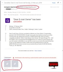 Email 2 in 1 - SCAM si VIRUS Email 2 in 1 - SCAM si VIRUS