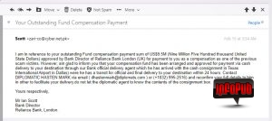 Email SCAM - compensatie in bani