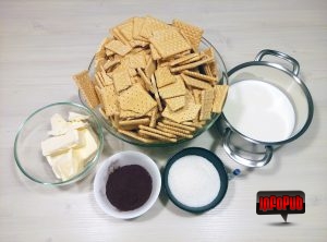 Ingrediente necesare - Reteta Salam de Biscuiti cu Cacao si Cocos Ingrediente necesare - Reteta Salam de Biscuiti cu Cacao si Cocos